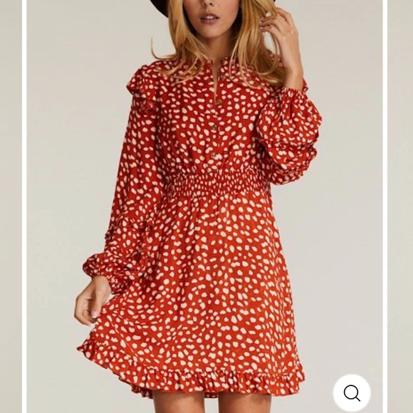 Miss Sparkling Long Sleeve Midi Dress In Red White Polka Dot. NWT! Sz L, XL,XXL - Picture 4 of 9
